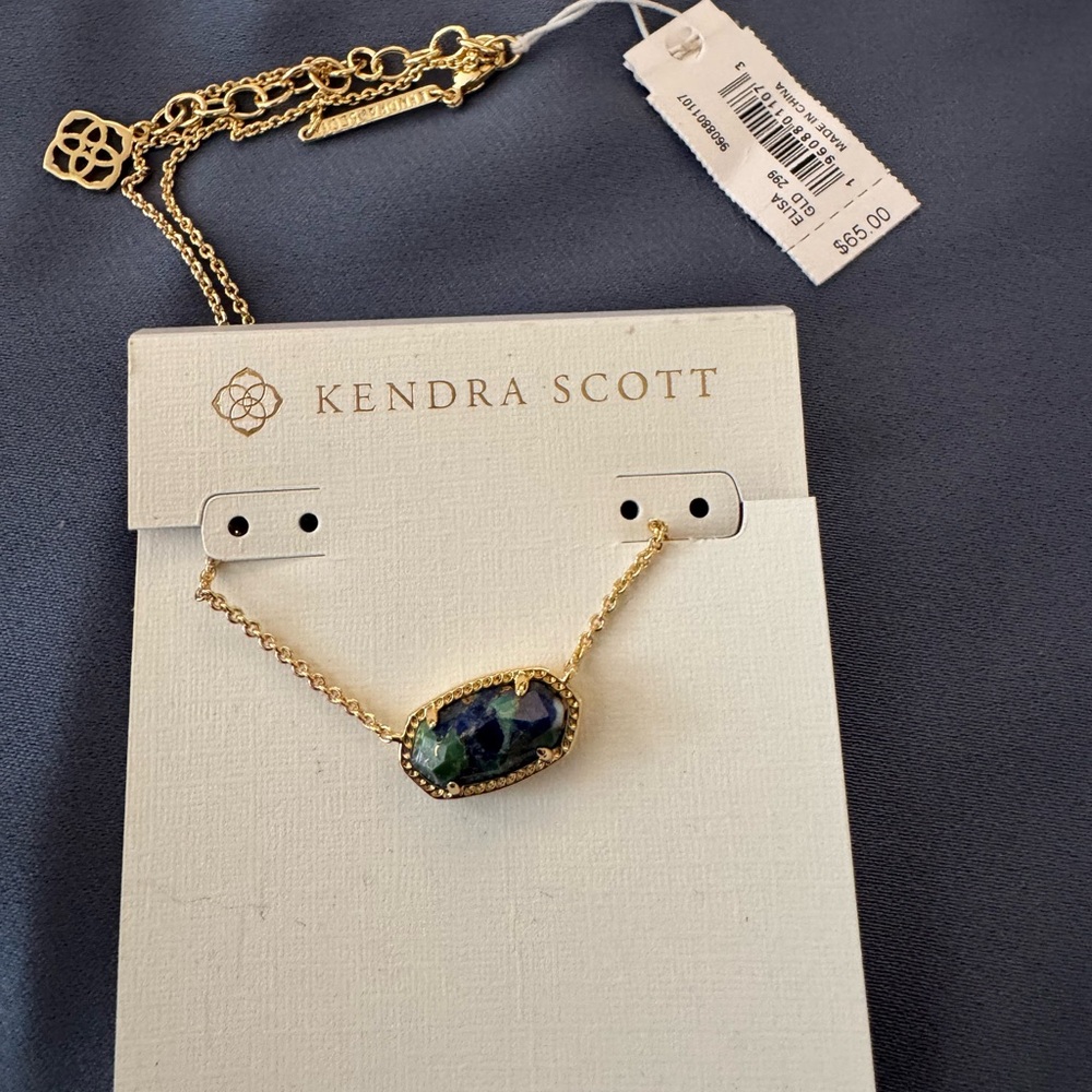 Kendra Scott Elisa Gold Bronze Veined Lapis Turquoise